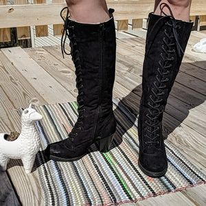 (BUY 2 FOR $10) Suede high heel boots